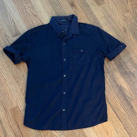 Burberry London Blue Label Men's Navy Blue Short Sleeve Shirt Size: LL Japan - Picture 1 of 13